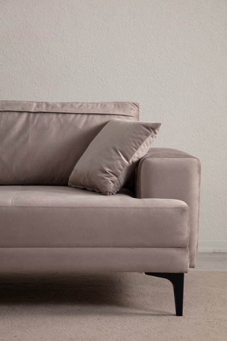 Atelier Del Sofa Sofá de 3 Plazas Astana - Beige | Confort y Elegancia para tu Salón | Estructura Madera Haya | Tejido Poliéster Lavable en Seco